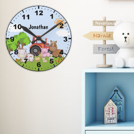 Reloj Redondo Mediano Cute Farm Animals for Kids