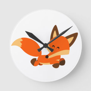Reloj Redondo Mediano Cute Fleet Personalizado Fox Wall Clock