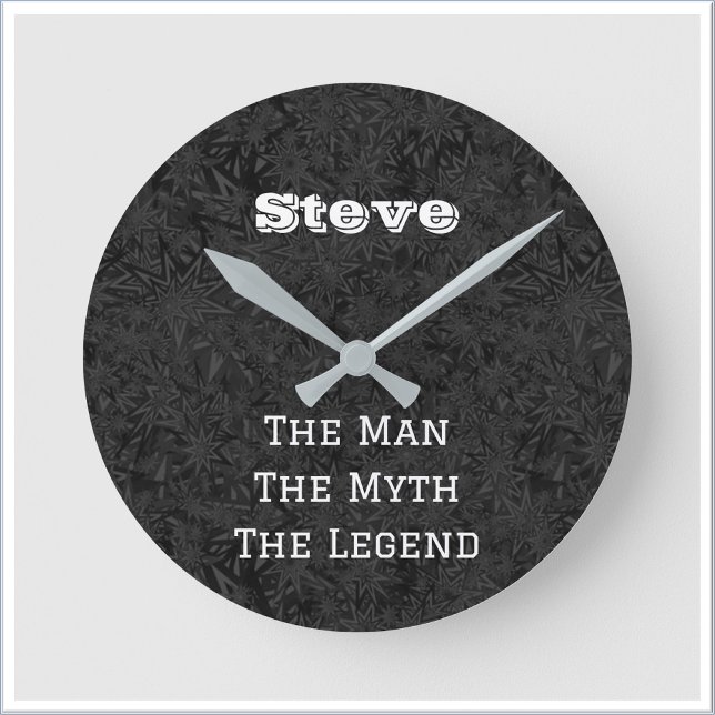 Reloj Redondo Mediano Cute Fun The Man The Myth The Legend Personalized (Subido por el creador)