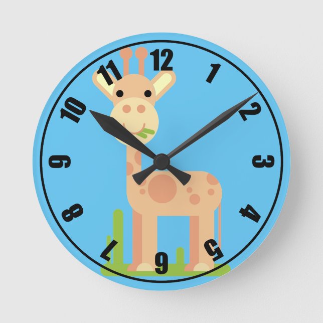 Reloj Redondo Mediano Cute Giraffe (Anverso)