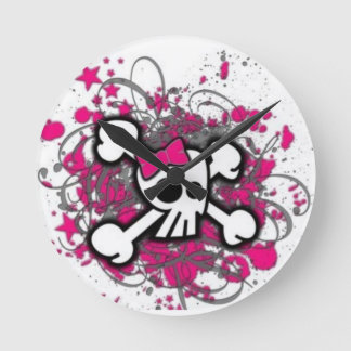 Reloj Redondo Mediano Cute Girly Skull