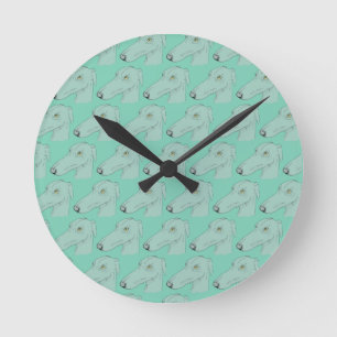 Reloj Redondo Mediano Cute greyhound pattern