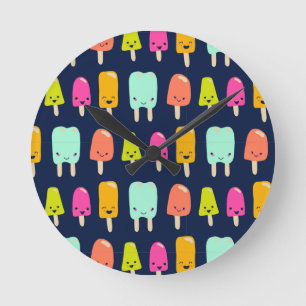 Reloj Redondo Mediano Cute Happy Fruit Popsicle Kawaii Faces Trivet