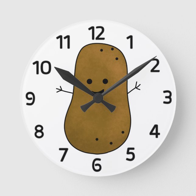 Reloj Redondo Mediano Cute Happy Potato (Anverso)