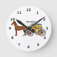Cute horse and royal carriage illustration