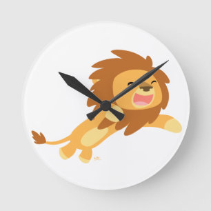 Reloj Redondo Mediano Cute joyful Personalizado Lion Wall Clock