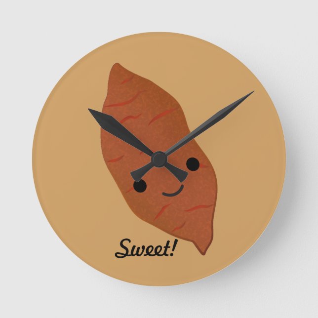 Reloj Redondo Mediano Cute Kawaii Sweet Potato (Anverso)