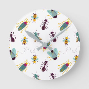 Reloj Redondo Mediano cute little bugs insects wall clock