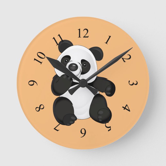 Reloj Redondo Mediano Cute Panda Bear (Anverso)