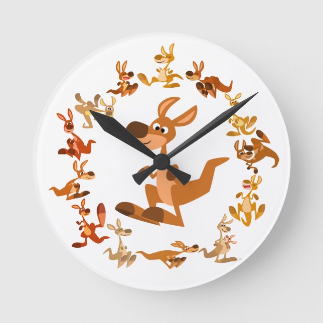 Reloj Redondo Mediano Cute Personalizado Kangaroos Mandala Wall Clock (Anverso)
