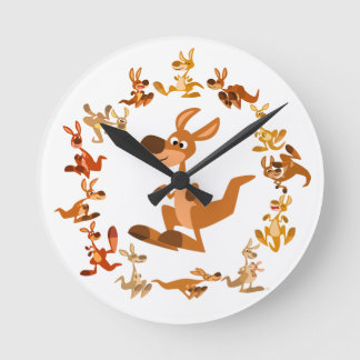 Reloj Redondo Mediano Cute Personalizado Kangaroos Mandala Wall Clock