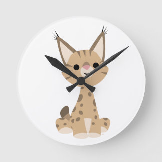 Reloj Redondo Mediano Cute Personalizado Lynx Wall Clock