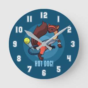 Reloj Redondo Mediano Cute Pine Marten Hot Dog Tennis Shot Personalizado