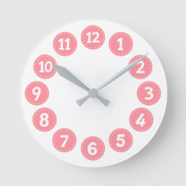 Reloj Redondo Mediano Cute Pink Numbers