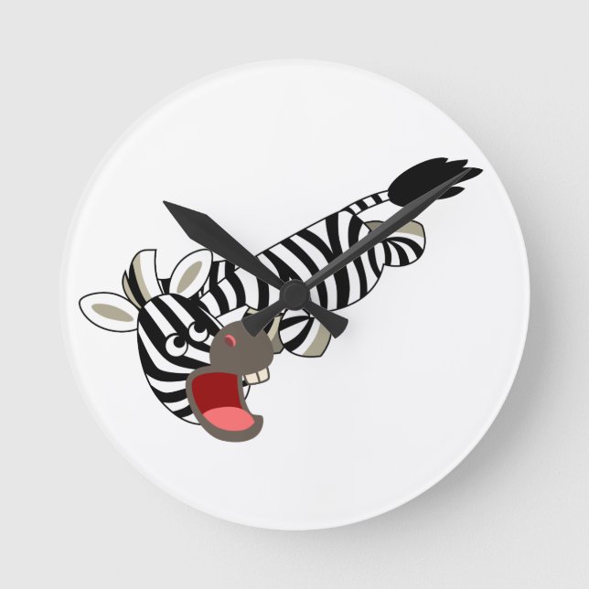 Reloj Redondo Mediano Cute Prankish Personalizado Zebra Wall Clock (Anverso)