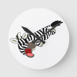 Reloj Redondo Mediano Cute Prankish Personalizado Zebra Wall Clock