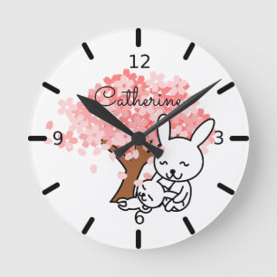 Reloj Redondo Mediano Cute Rabbits -
