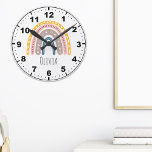 Reloj Redondo Mediano Cute Rainbow Boho Watercolor Multicolor<br><div class="desc">Este lindo diseño de arcoiris Boho presenta colores lindos en tonos pastel y rosa, con el nombre de tus chicas, este diseño es ideal para chicas que esten aprendiendo a usar el reloj por primera vez y a su vez es un regalo hermoso para chicas. No dude y Adquiera el...</div>
