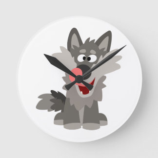 Reloj Redondo Mediano Cute Silly Personalizado Wolf