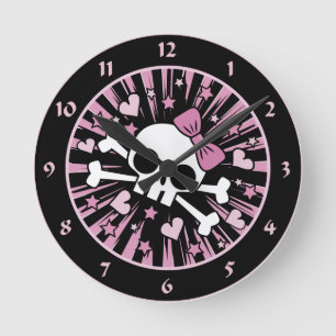 Reloj Redondo Mediano Cute Skull and Crossbones