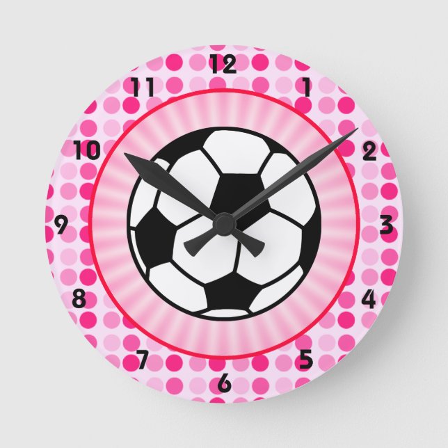 Reloj Redondo Mediano Cute Soccer Ball (Anverso)