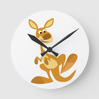 Reloj Redondo Mediano Cute Thumping Personalizado Kangaroo Wall Clock