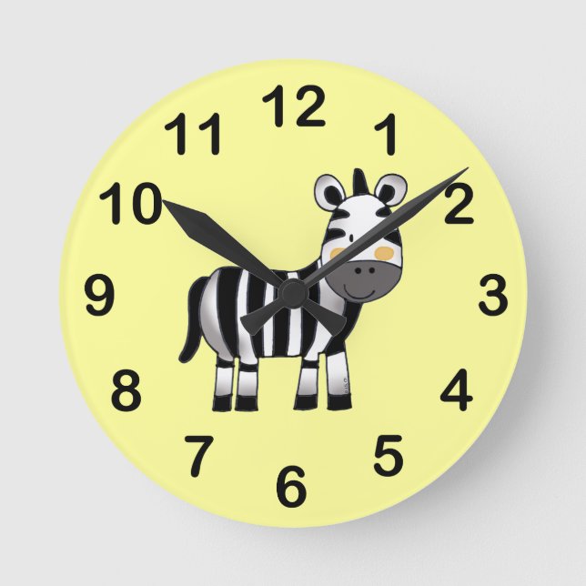 Reloj Redondo Mediano cute zebra (Anverso)