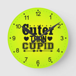 Reloj Redondo Mediano Cuter Than Cupid - Día de San Valentín