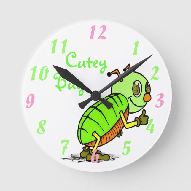 Reloj Redondo Mediano Cutey Bug Wall Clock (Anverso)