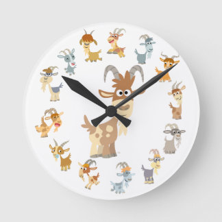Reloj Redondo Mediano Cuto Personalizado Goat Mandala Wall Clock