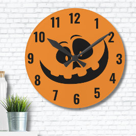 Reloj Redondo Mediano Cuto simple Jack O Lantern