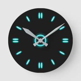 Reloj Redondo Mediano Cyan Neon