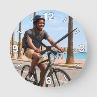 Reloj Redondo Mediano Cycling Beach Bicycle Ride Outdoor Vacation Decor