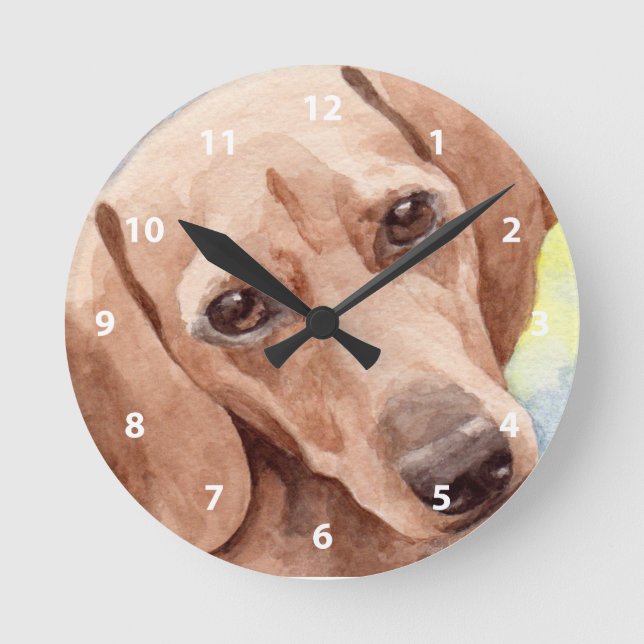 Reloj Redondo Mediano Dachshund (Anverso)