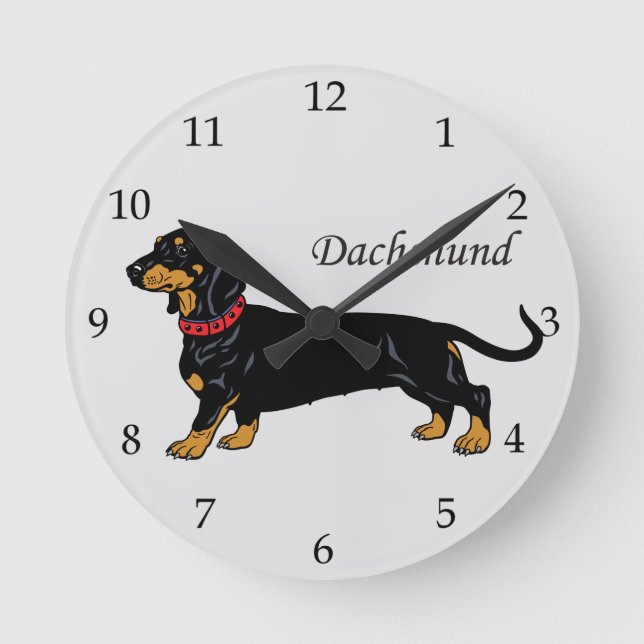 Reloj Redondo Mediano dachshund (Anverso)