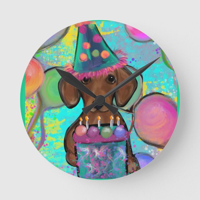 Reloj Redondo Mediano Dachshund (Anverso)