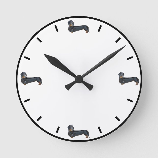 Reloj Redondo Mediano Dachshund lindo (Anverso)