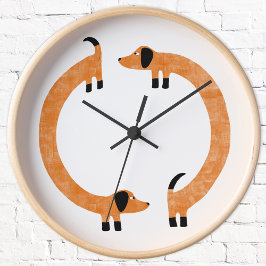 Reloj Redondo Mediano Dachshund Sausage Dog