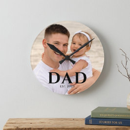 Reloj Redondo Mediano Dad Established Photo Father’s Day