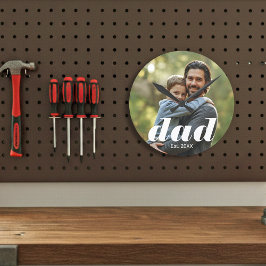 Reloj Redondo Mediano Dad Established Photo Father's Day