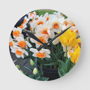 Reloj Redondo Mediano Daffodils & Tulips, Oregón