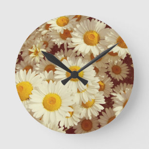 Reloj Redondo Mediano Daisies de época