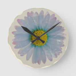 Reloj Redondo Mediano Daisy Azul - Decoración de Granja Vintage