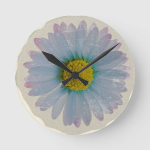 Reloj Redondo Mediano Daisy Azul - Decoración de Granja Vintage