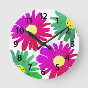 Reloj Redondo Mediano Daisy Garden Botánico Wildflower