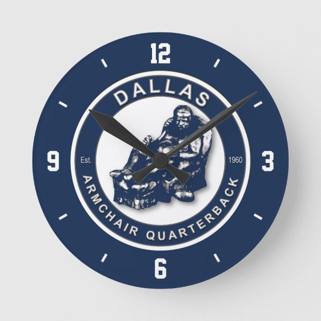 Reloj Redondo Mediano Dallas Armchair Quarterback Wall Clock (Anverso)