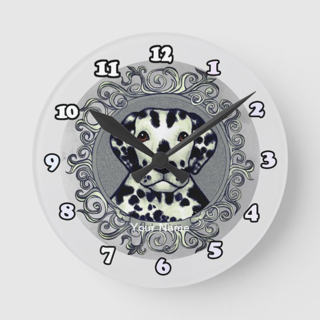 Reloj Redondo Mediano Dálmata Ornamentado (Anverso)