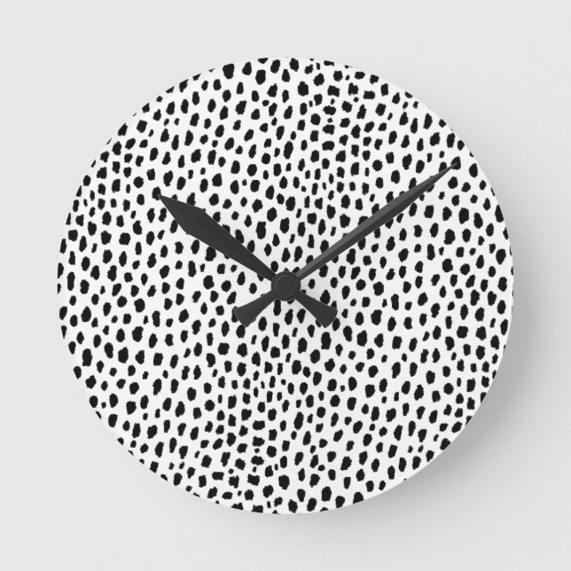 Reloj Redondo Mediano Dalmatian Spots (black/white) (Anverso)