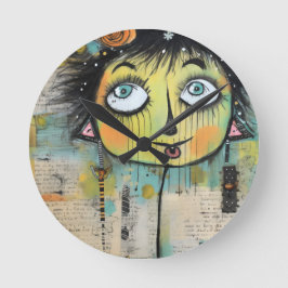 Reloj Redondo Mediano Dama del Arte 11 Encantadora y angustiada
