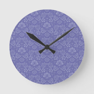 Reloj Redondo Mediano Damasco en azul
